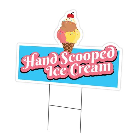AMISTAD 18 x 24 in. Yard Sign & Stake - Hand Scooped Ice Cream AM2023026